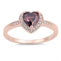 Rose Gold Heart Cut 2.00ct Coffee Topaz Ring