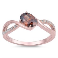 Rose Gold 1.20ct Coffee Topaz Ring