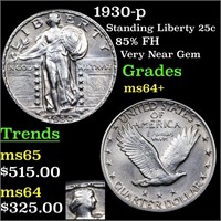 1930-p Standing Liberty 25c Grades Choice+ Unc