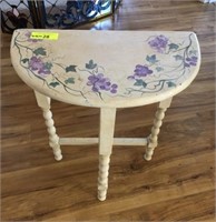 FLORAL PAINTED HALF ROUND TABLE