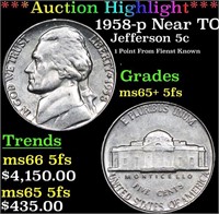 ***Auction Highlight*** 1958-p Jefferson Nickel Ne