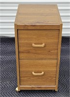 Wooden roll around file cabinet