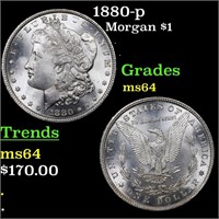 1880-p Morgan $1 Grades Choice Unc