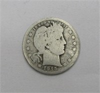 1915 Barber .90% Silver Quarter