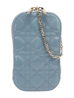 Christian Dior Blue Leather Cannage Bucket Bag
