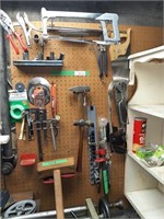 Wall With Assorted Tools: - Wooden Hammer - Drill