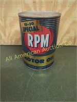 RPM METAL 1QT MOTOR OIL CAN