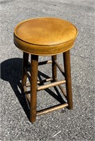 Wood Stool with Cushioned Top