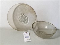 Matching Glass Plate and Bowl