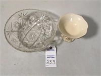 Cut Glass Bowl and Candy Dish (Teleflora Gift)