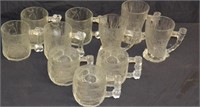 10pcs McDonalds Vintage Glass Flintstones Mugs