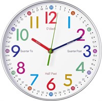12'' Kids Learning Analog Wall Clock