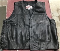 Leather motorcycle vest sz.4X