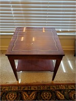 Leather top Side table end table