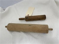 2 Wooden Rolling Pins 13" & 9"