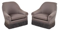 Thad Hayes Designed Swivel Arm Chairs, Pair