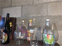 VARIOUS GLASS BOTTLES/CUPS