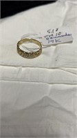 Mens 14K Gold ring with 5 Diamonds