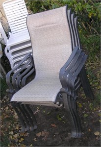 Cast aluminum outdoor arm chairs set of 4