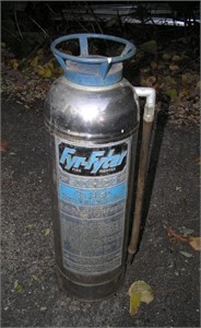Early fire fighter fire extinguisher chrome over b
