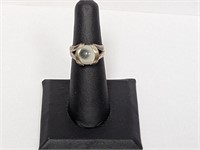 .925 Sterl Interchangeable Colored Marble Ring Sz