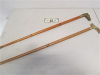 2 Nice Wooden Canes - 1 Horse Head Handle