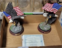 2 BRADFORD EXCHANGE EAGLE DECORATIVE FIGURES