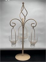 3 arm metal candle holder