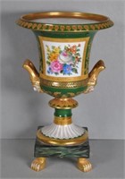 Decorative Portuguese twin handle footed urn