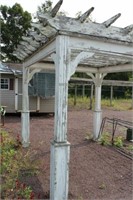 weathered pergola 9'10" x 11'11" x 8'6" tall