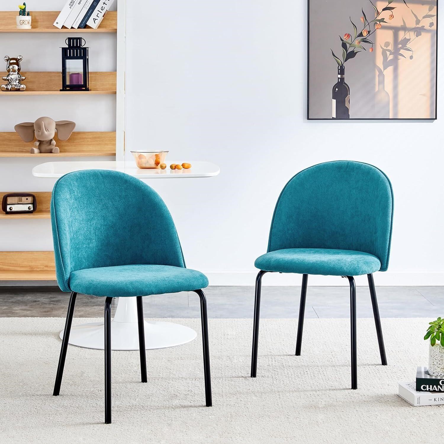 $130 Turquoise Blue Modern Accent Side Chairs