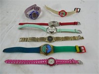 Lot of 7 Watches - Ladies Mens Swatch Coke
