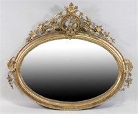 19th CENTURY CARVED GILTWOOD FRAMED MIRROR