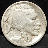 1915-S Buffalo Nickel, Semi Key Date, Nice!