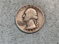 1939D Washington quarter