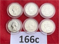 6) UNCIRCULATED STATE QUARTERS