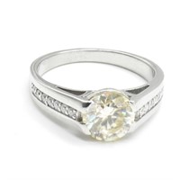 Silver Moissanite (Round 8.5 Mm)(2.46ct) Ring