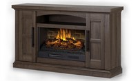 $499 allen + roth 62-in W Brown TV Stand with Fire