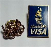 1996 Visa Atlanta Olympic Pin GOLD Blue WHITE