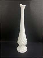 Fenton Milk Glass Swung Hobnail Bottom Bud Vase