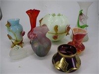 Lot (9) Pieces of Art Glass