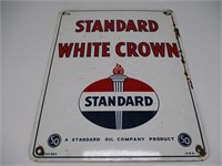 Standard White Crown Pump Plate Sign