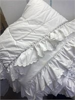 King size White with gray trim comforter