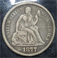 1877 Seated Liberty Silver Dime