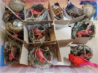 Assortment of Holiday Bird Decorations