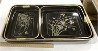 3 Lacquer flower trays