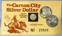 CARSON CITY STERLING SILVER DOLLAR MINIATURES-MIP