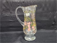 CRYSTAL CLEAR HAND PAINTED PITCHER