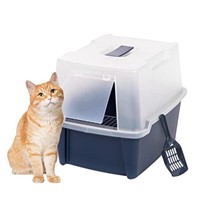IRIS USA Large Hooded Cat Litter Box with Front