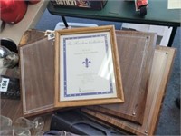 (3) AWARD PLAQUES AND PHOTO FRAME